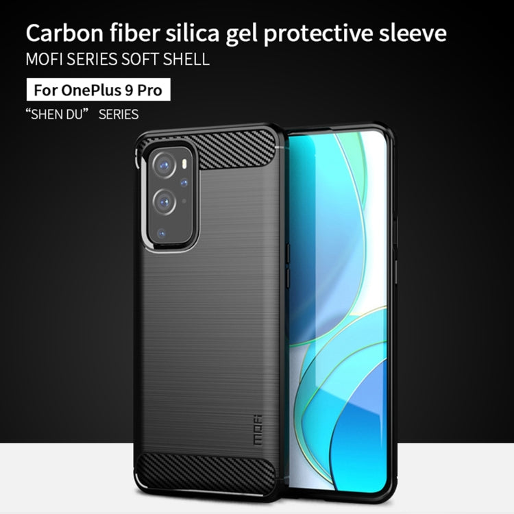 For OnePlus 9 Pro MOFI Gentleness Series Brushed Texture Carbon Fiber Soft TPU Case(Black) - OnePlus Cases by MOFI | Online Shopping South Africa | PMC Jewellery | Buy Now Pay Later Mobicred