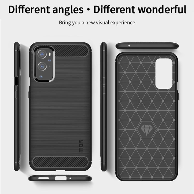 For OnePlus 9 Pro MOFI Gentleness Series Brushed Texture Carbon Fiber Soft TPU Case(Black) - OnePlus Cases by MOFI | Online Shopping South Africa | PMC Jewellery