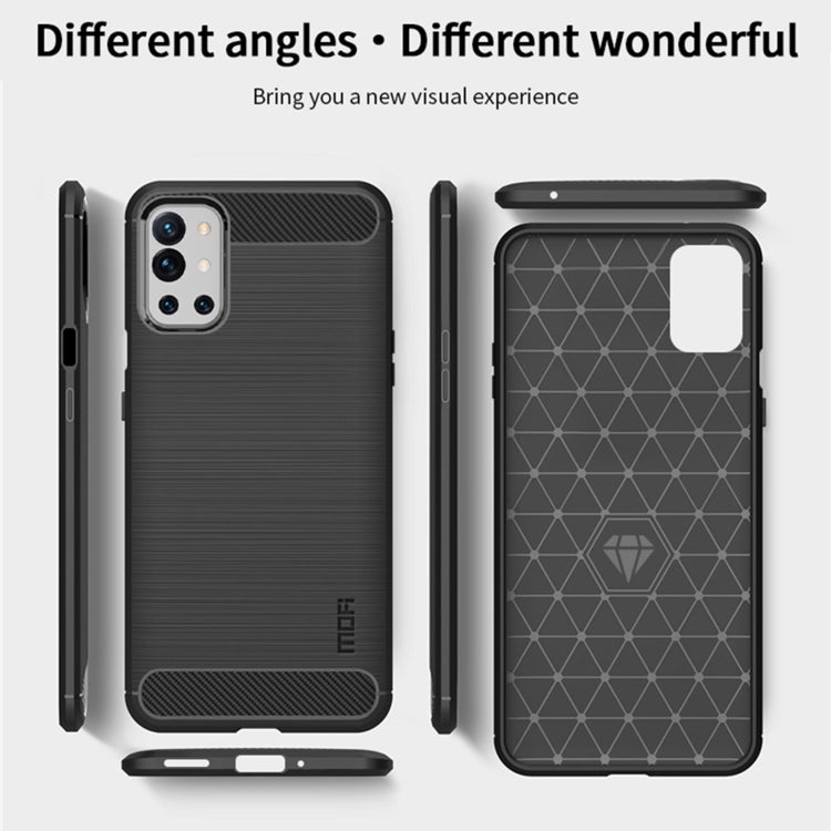 For OnePlus 9R MOFI Gentleness Series Brushed Texture Carbon Fiber Soft TPU Case(Black) - OnePlus Cases by MOFI | Online Shopping South Africa | PMC TechLife