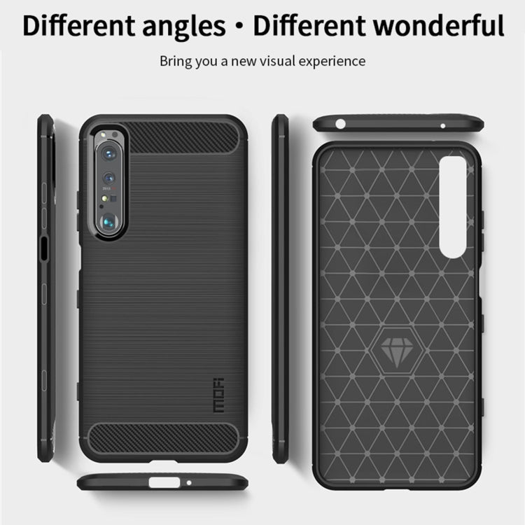 For Sony Xperia 1 lll MOFI Gentleness Series Brushed Texture Carbon Fiber Soft TPU Case(Red) - Sony Cases by MOFI | Online Shopping South Africa | PMC TechLife | Buy Now Pay Later Mobicred