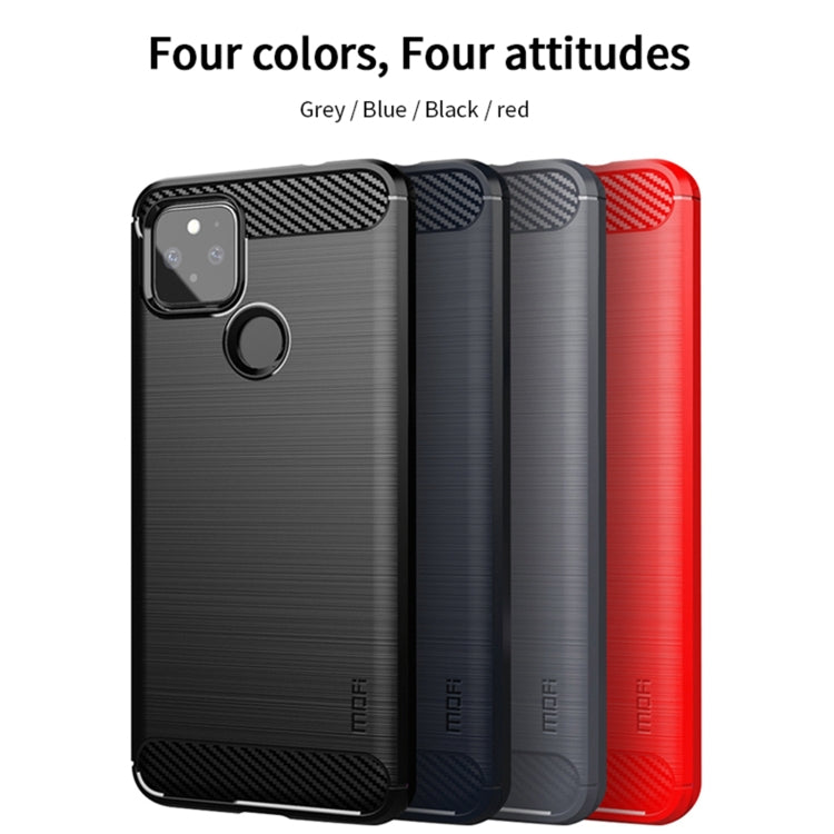 For Google Pixel 5a 5G MOFI Gentleness Series Brushed Texture Carbon Fiber Soft TPU Case(Grey) - free shipping - PMC TechLife - Order now!