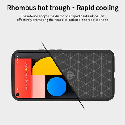 For Google Pixel 5a 5G MOFI Gentleness Series Brushed Texture Carbon Fiber Soft TPU Case(Red) - Google Cases by MOFI | Online Shopping South Africa | PMC Jewellery