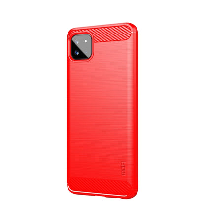 For Samsung Galaxy A22 5G MOFI Gentleness Series Brushed Texture Carbon Fiber Soft TPU Case(Red) - Galaxy Phone Cases by MOFI | Online Shopping South Africa | PMC Jewellery