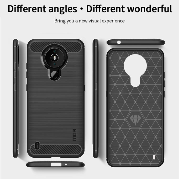 For Nokia 1.4 MOFI Gentleness Series Brushed Texture Carbon Fiber Soft TPU Case(Red) - Nokia Cases by MOFI | Online Shopping South Africa | PMC TechLife