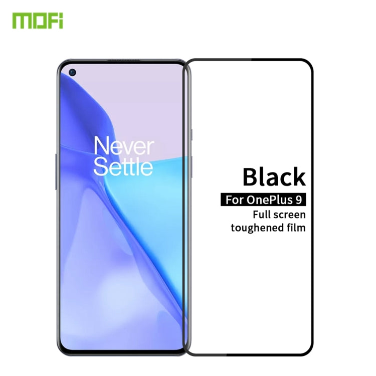 For OnePlus 9 / 9R MOFI 9H 2.5D Full Screen Tempered Glass Film(Black) - OnePlus Tempered Glass by MOFI | Online Shopping South Africa | PMC TechLife