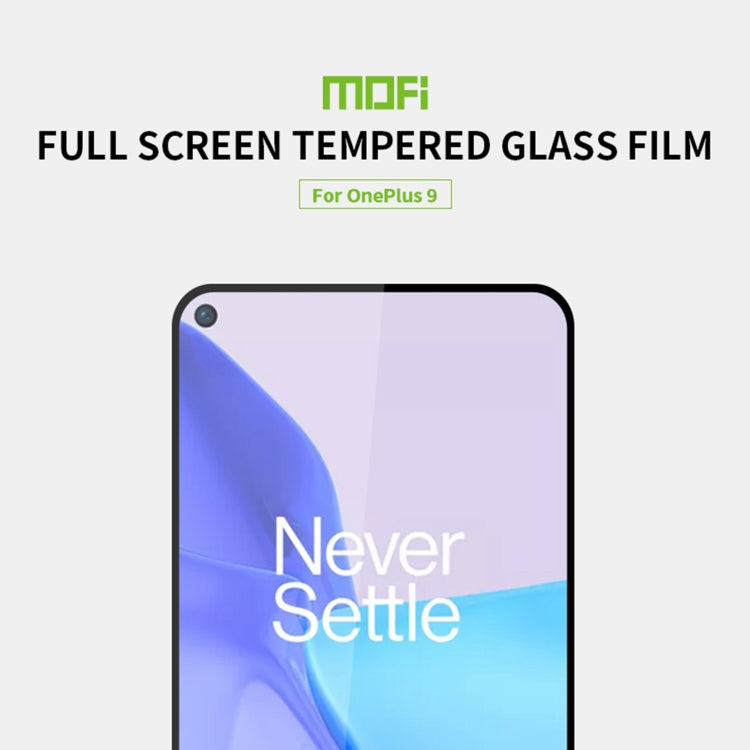 For OnePlus 9 / 9R MOFI 9H 2.5D Full Screen Tempered Glass Film(Black) - OnePlus Tempered Glass by MOFI | Online Shopping South Africa | PMC TechLife
