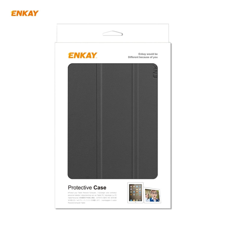 ENKAY PU Leather + Plastic Case with Three-folding Holder for Huawei MatePad T8 / Honor Tablet X7(Light Blue) - free shipping - PMc TechLife - Order now!