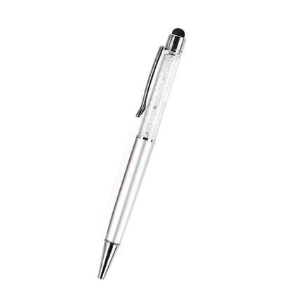 AT-22  2 in 1 Universal Flash Diamond Decoration Capacitance Pen Stylus Ballpoint Pen(Silver) - Stylus Pen by PMC Jewellery | Online Shopping South Africa | PMC Jewellery | Buy Now Pay Later Mobicred