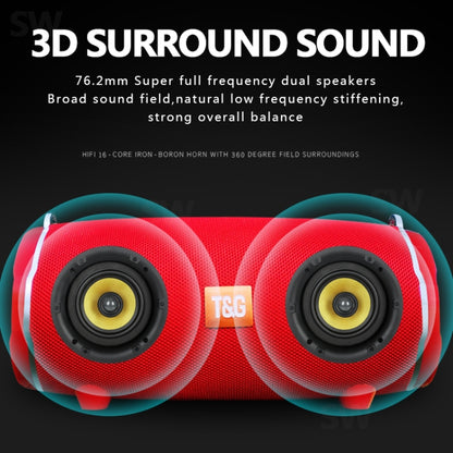 T&G TG187 Portable Waterproof Wireless Bass Surround Bluetooth Speaker with Shoulder Strap, Support FM / TF  Card(Red) - Desktop Speaker by T&G | Online Shopping South Africa | PMC Jewellery | Buy Now Pay Later Mobicred