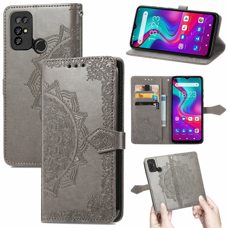 For Doogee X96 Pro Mandala Flower Embossed Horizontal Flip Leather Case with Holder & Three Card Slots & Wallet & Lanyard(Grey) - More Brand by PMC Jewellery | Online Shopping South Africa | PMC Jewellery | Buy Now Pay Later Mobicred