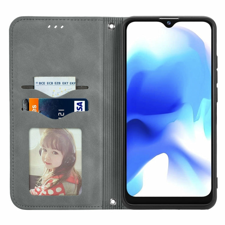 For Blackview A80 / A80s Retro Skin Feel Business Magnetic Horizontal Flip Leather Case with Holder & Card Slots & Wallet & Photo Frame(Gray) - More Brand by PMC Jewellery | Online Shopping South Africa | PMC Jewellery | Buy Now Pay Later Mobicred