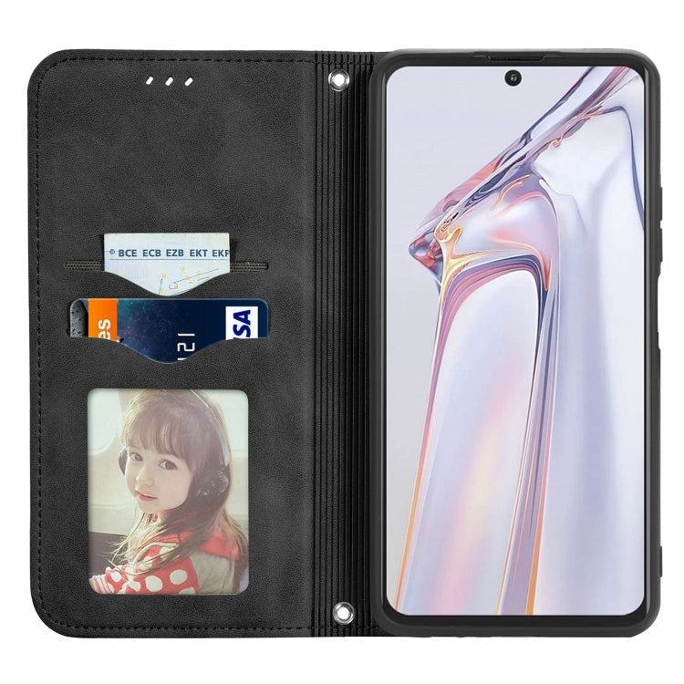 For Blackview A100 Retro Skin Feel Business Magnetic Horizontal Flip Leather Case with Holder & Card Slots & Wallet & Photo Frame(Black) - More Brand by PMC Jewellery | Online Shopping South Africa | PMC Jewellery | Buy Now Pay Later Mobicred
