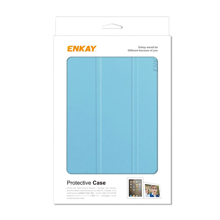 For iPad mini 2024 / mini 6 ENKAY Custer Texture Horizontal Flip PU+PC Leather Tablet Case with Three-folding Holder & Sleep / Wake-up Function(Dark Blue) - free shipping - PMc TechLife - Order now!