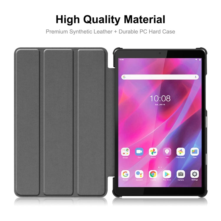 For Lenovo Tab M8 1/2/3 ENKAY Custer Texture Horizontal Flip PU+PC Leather Case with Three-folding Holder(Light Blue) - Lenovo by ENKAY | Online Shopping South Africa | PMC TechLife | Buy Now Pay Later Mobicred