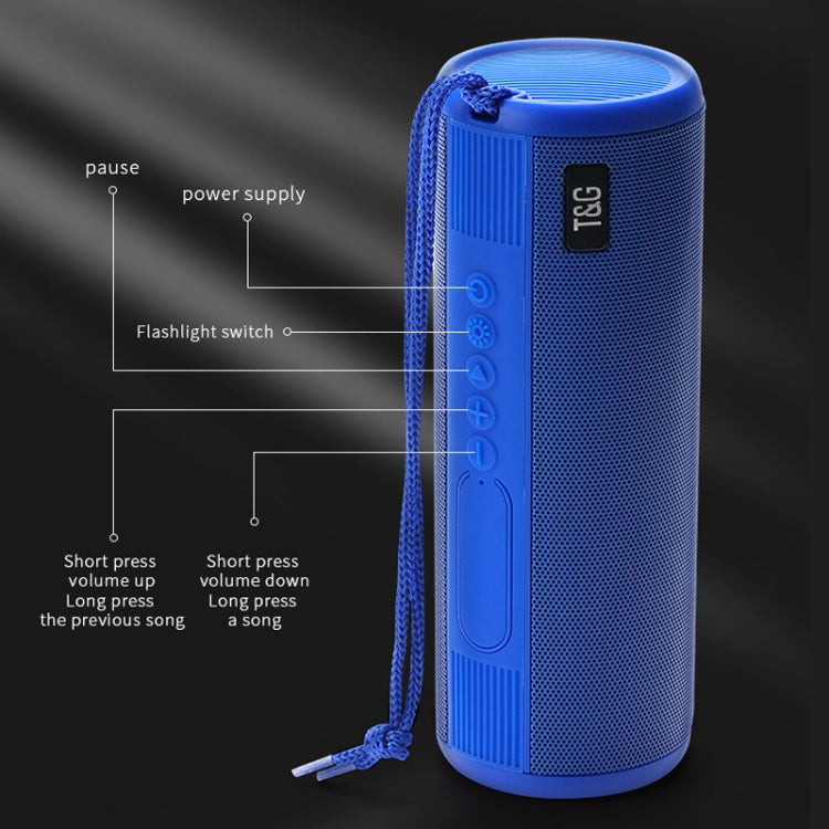 T&G TG635 Portable Outdoor Waterproof Bluetooth Speaker with Flashlight Function(Blue) - Waterproof Speaker by T&G | Online Shopping South Africa | PMC Jewellery | Buy Now Pay Later Mobicred