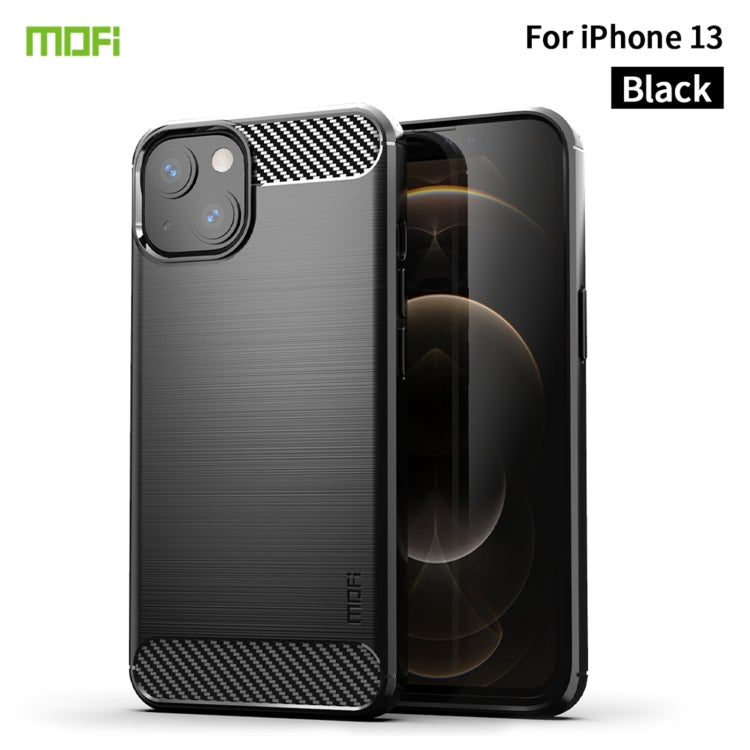 For iPhone 13 MOFI Gentleness Series Brushed Texture Carbon Fiber Soft TPU Case (Black) - iPhone 13 Cases by MOFI | Online Shopping South Africa | PMC TechLife | Buy Now Pay Later Mobicred