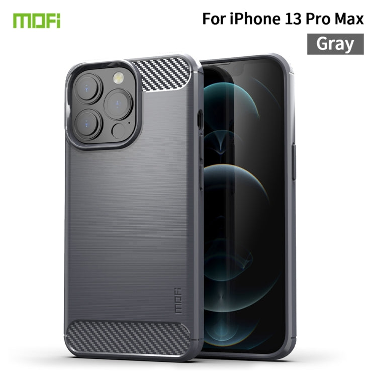 For iPhone 13 Pro Max MOFI Gentleness Series Brushed Texture Carbon Fiber Soft TPU Case  (Gray) - iPhone 13 Pro Max Cases by MOFI | Online Shopping South Africa | PMC TechLife | Buy Now Pay Later Mobicred