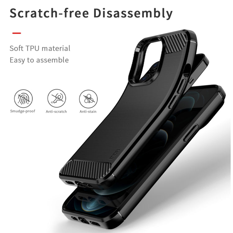For iPhone 13 Pro Max MOFI Gentleness Series Brushed Texture Carbon Fiber Soft TPU Case  (Gray) - iPhone 13 Pro Max Cases by MOFI | Online Shopping South Africa | PMC TechLife | Buy Now Pay Later Mobicred