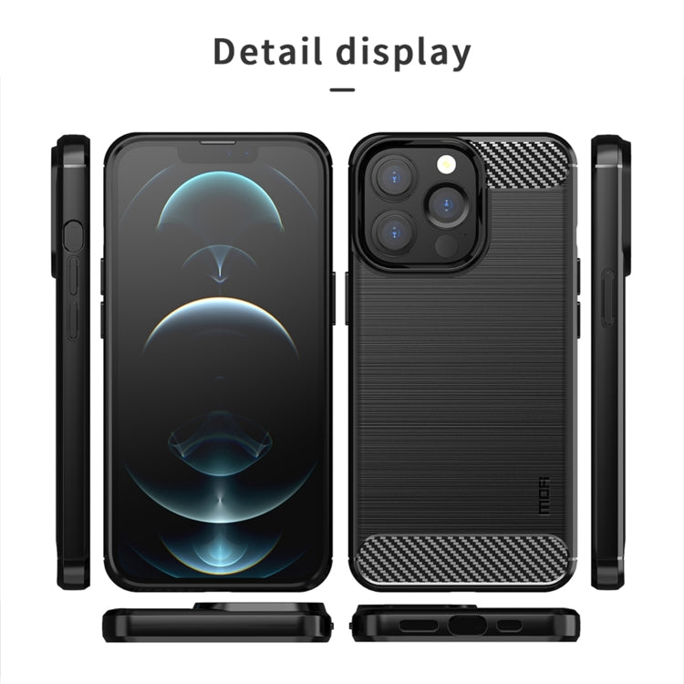 For iPhone 13 Pro Max MOFI Gentleness Series Brushed Texture Carbon Fiber Soft TPU Case  (Gray) - iPhone 13 Pro Max Cases by MOFI | Online Shopping South Africa | PMC TechLife | Buy Now Pay Later Mobicred