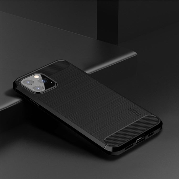 For iPhone 12 Pro Max MOF Gentleness Series Brushed Texture Carbon Fiber Soft TPU Case(Black) - iPhone 12 Pro Max Cases by MOFI | Online Shopping South Africa | PMC Jewellery