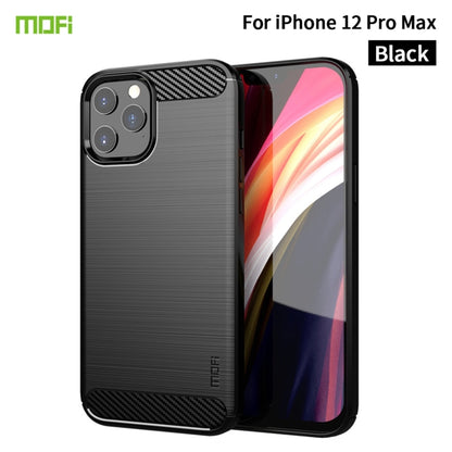 For iPhone 12 Pro Max MOF Gentleness Series Brushed Texture Carbon Fiber Soft TPU Case(Black) - iPhone 12 Pro Max Cases by MOFI | Online Shopping South Africa | PMC Jewellery