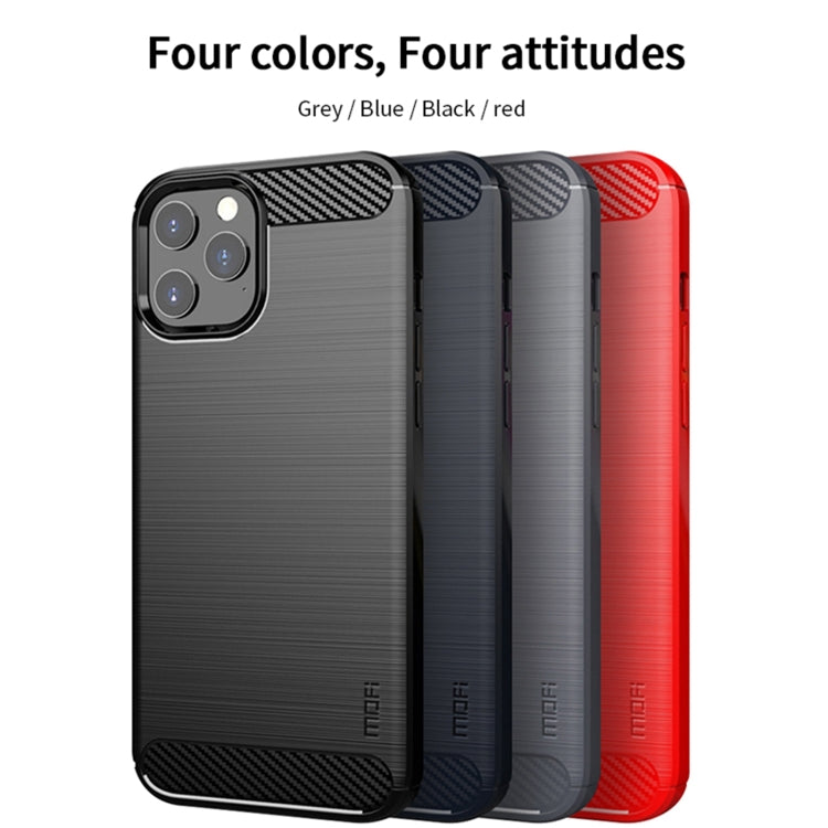 For iPhone 12 Pro Max MOF Gentleness Series Brushed Texture Carbon Fiber Soft TPU Case(Black) - iPhone 12 Pro Max Cases by MOFI | Online Shopping South Africa | PMC Jewellery