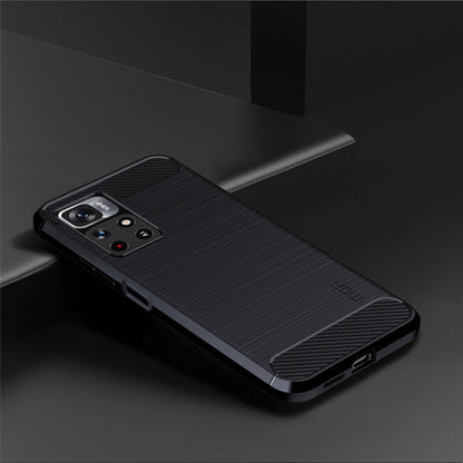 For Xiaomi Redmi Note11 Pro / Note 11 Pro+ MOFI Gentleness Series Brushed Texture Carbon Fiber Soft TPU Phone Case(Blue) - Xiaomi Cases by MOFI | Online Shopping South Africa | PMC Jewellery