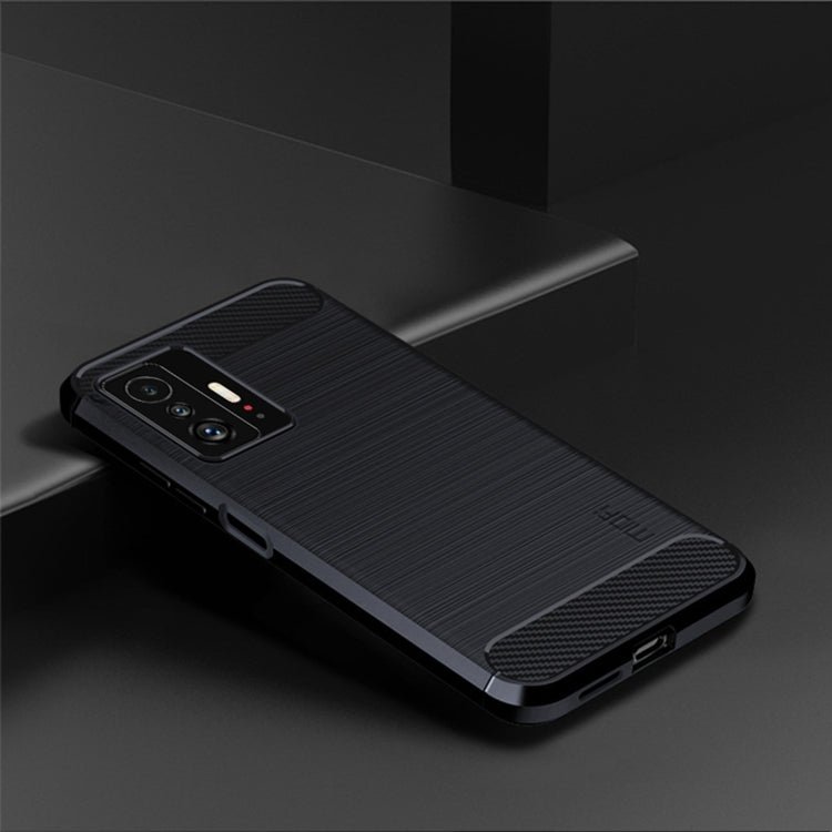 For Xiaomi Mi 11T / 11T Pro MOFI Gentleness Series Brushed Texture Carbon Fiber Soft TPU Phone Case(Blue) - Xiaomi Cases by MOFI | Online Shopping South Africa | PMC Jewellery