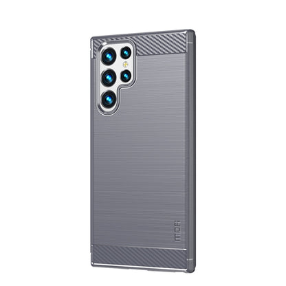 For Samsung Galaxy S22 Ultra 5G MOFI Gentleness Series Brushed Texture Carbon Fiber Soft TPU Case(Gray) - Galaxy S22 Ultra 5G Cases by MOFI | Online Shopping South Africa | PMC Jewellery | Buy Now Pay Later Mobicred