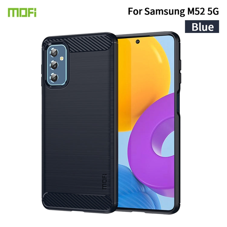 For Samsung Galaxy M52 5G MOFI Gentleness Series Brushed Texture Carbon Fiber Soft TPU Case(Blue) - Galaxy Phone Cases by MOFI | Online Shopping South Africa | PMC Jewellery | Buy Now Pay Later Mobicred