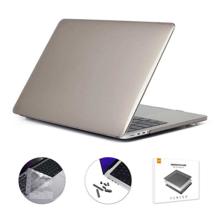 ENKAY Hat-Prince 3 in 1 Crystal Laptop Protective Case + TPU Keyboard Film + Anti-dust Plugs Set for MacBook Pro 16.2 inch A2485 2021/A2880 2023, Version:EU Version(Grey) - MacBook Pro Cases by ENKAY | Online Shopping South Africa | PMC Jewellery | Buy Now Pay Later Mobicred