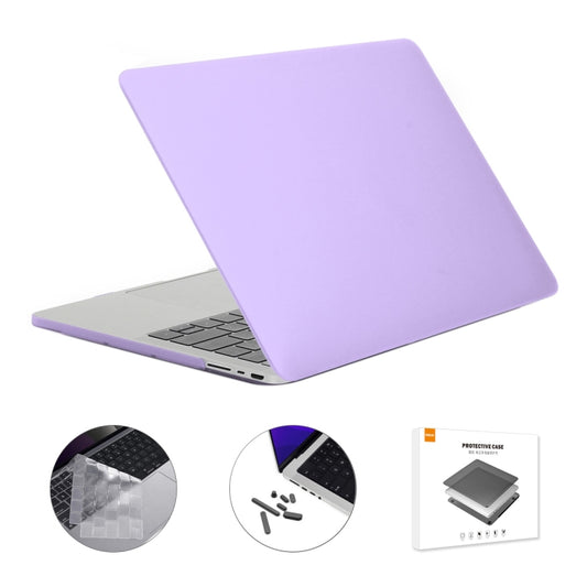 ENKAY Hat-Prince 3 in 1 Matte Laptop Protective Case + TPU Keyboard Film + Anti-dust Plugs Set for MacBook Pro 14.2 inch A2442 2021/A2779 2023, Version:EU Version(Purple) - MacBook Pro Cases by ENKAY | Online Shopping South Africa | PMC Jewellery | Buy Now Pay Later Mobicred