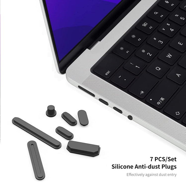 ENKAY Hat-Prince 3 in 1 Crystal Laptop Protective Case + TPU Keyboard Film + Anti-dust Plugs Set for MacBook Pro 14.2 inch A2442 2021, Version:US Version(Grey) - MacBook Pro Cases by ENKAY | Online Shopping South Africa | PMC Jewellery | Buy Now Pay Later Mobicred