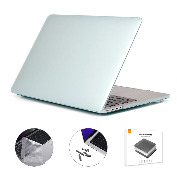 ENKAY Hat-Prince 3 in 1 Crystal Laptop Protective Case + TPU Keyboard Film + Anti-dust Plugs Set for MacBook Pro 14.2 inch A2442 2021, Version:EU Version(Light Green) - MacBook Pro Cases by ENKAY | Online Shopping South Africa | PMC Jewellery | Buy Now Pay Later Mobicred