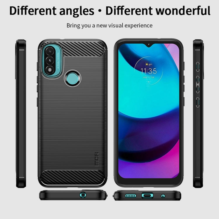 For Motorola Moto E20 / E30 / E40 MOFI Gentleness Series Brushed Texture Carbon Fiber Soft TPU Case(Blue) - Motorola Cases by MOFI | Online Shopping South Africa | PMC Jewellery | Buy Now Pay Later Mobicred