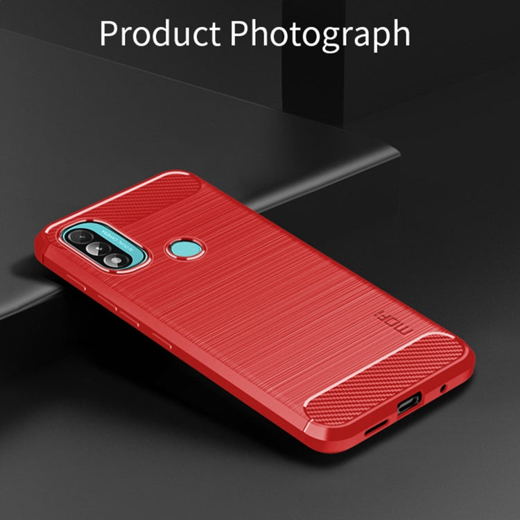 For Motorola Moto E20 / E30 / E40 MOFI Gentleness Series Brushed Texture Carbon Fiber Soft TPU Case(Red) - Motorola Cases by MOFI | Online Shopping South Africa | PMC TechLife | Buy Now Pay Later Mobicred