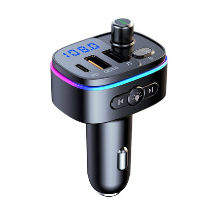 T65 Car Bluetooth FM Transmitter Dual USB Type-C QC3.0 Charger - Bluetooth Car Kits by PMC Jewellery | Online Shopping South Africa | PMC Jewellery | Buy Now Pay Later Mobicred