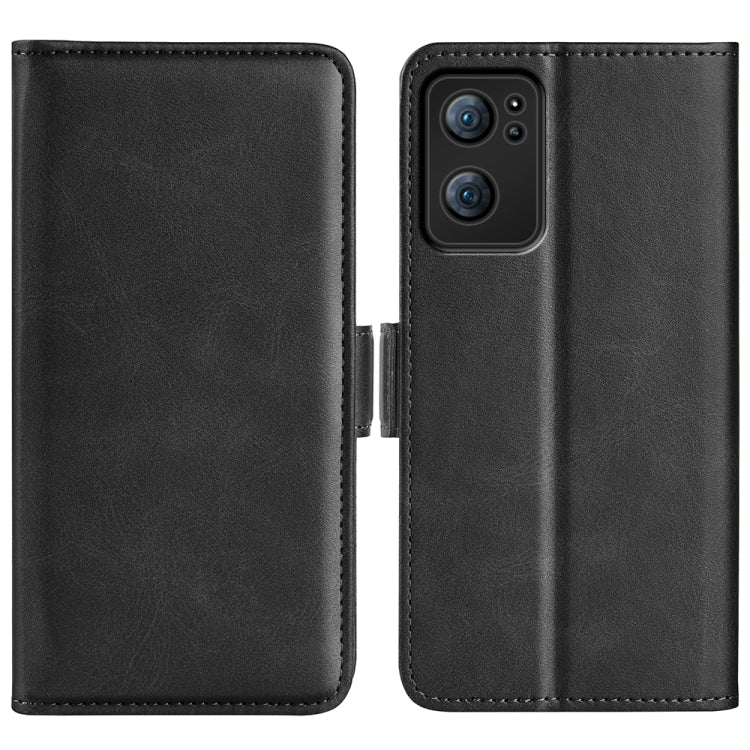 For OPPO Reno7 5G / Find X5 Lite Dual-side Magnetic Flip Leather Case(Black) - OPPO Cases by PMC Jewellery | Online Shopping South Africa | PMC Jewellery | Buy Now Pay Later Mobicred