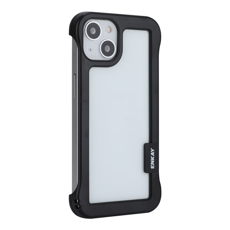 For iPhone 13 ENKAY Frameless Hollow Shockproof PC Case(Black) - iPhone 13 Cases by ENKAY | Online Shopping South Africa | PMC Jewellery | Buy Now Pay Later Mobicred