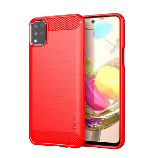 For LG K42 MOFI Gentleness Brushed Carbon Fiber Soft TPU Case(Red) - LG by MOFI | Online Shopping South Africa | PMC Jewellery | Buy Now Pay Later Mobicred