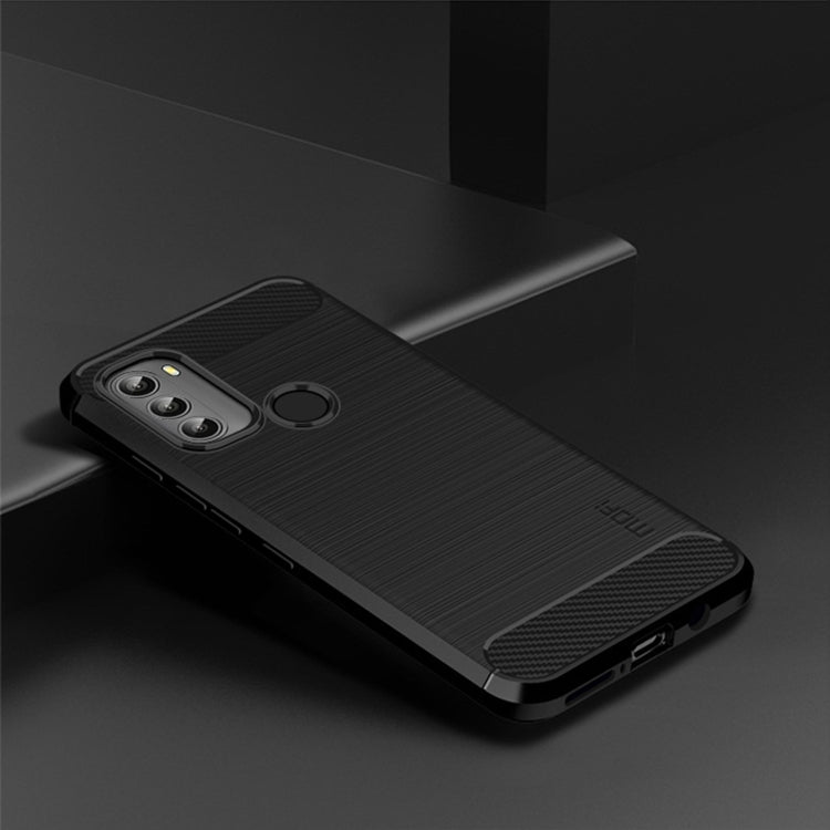 For Motorola Moto G71 5G MOFI Gentleness Brushed Carbon Fiber Soft TPU Case(Black) - Motorola Cases by MOFI | Online Shopping South Africa | PMC Jewellery | Buy Now Pay Later Mobicred