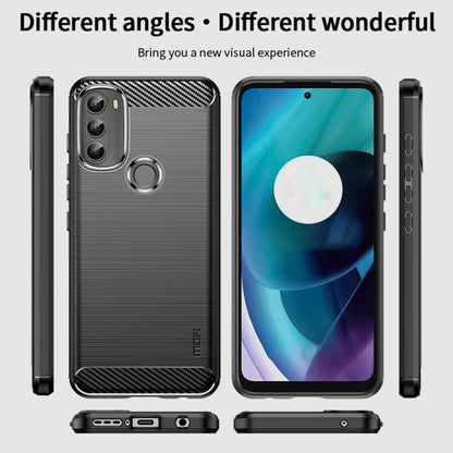 For Motorola Moto G71 5G MOFI Gentleness Brushed Carbon Fiber Soft TPU Case(Black) - Motorola Cases by MOFI | Online Shopping South Africa | PMC Jewellery | Buy Now Pay Later Mobicred