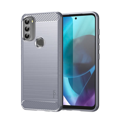 For Motorola Moto G71 5G MOFI Gentleness Brushed Carbon Fiber Soft TPU Case(Gray) - Motorola Cases by MOFI | Online Shopping South Africa | PMC Jewellery | Buy Now Pay Later Mobicred