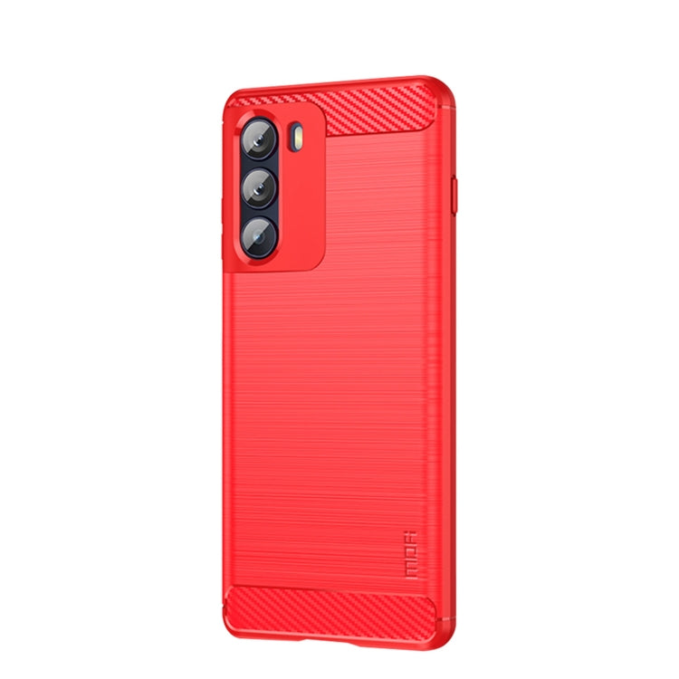 For Motorola Moto G200 5G / Edge S30 MOFI Gentleness Brushed Carbon Fiber Soft TPU Case(Red) - Motorola Cases by MOFI | Online Shopping South Africa | PMC Jewellery | Buy Now Pay Later Mobicred