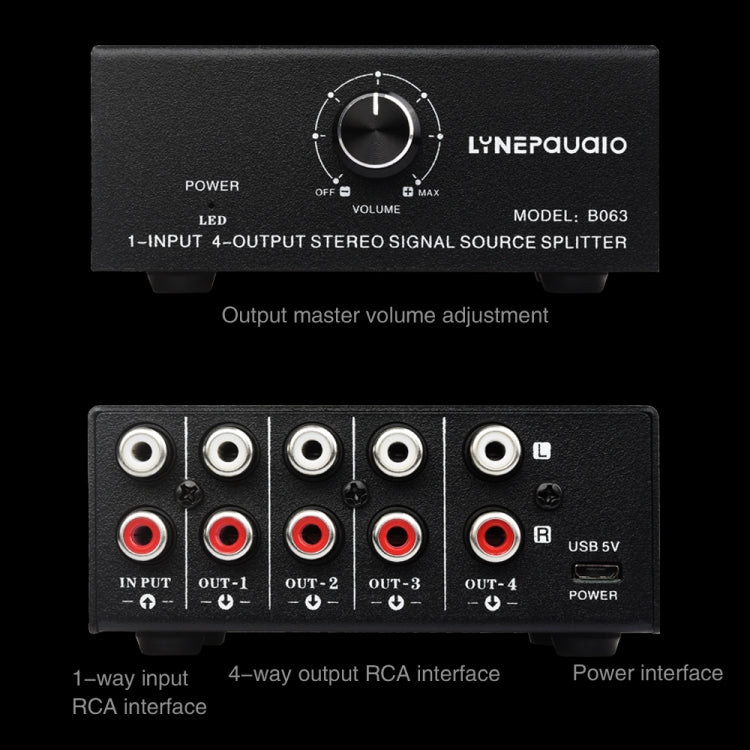 1 In 4 Out Audio Frequency Signal Distribute Device Non Consumption Output RCA Interface -  by PMC TechLife | Online Shopping South Africa | PMC TechLife | Buy Now Pay Later Mobicred