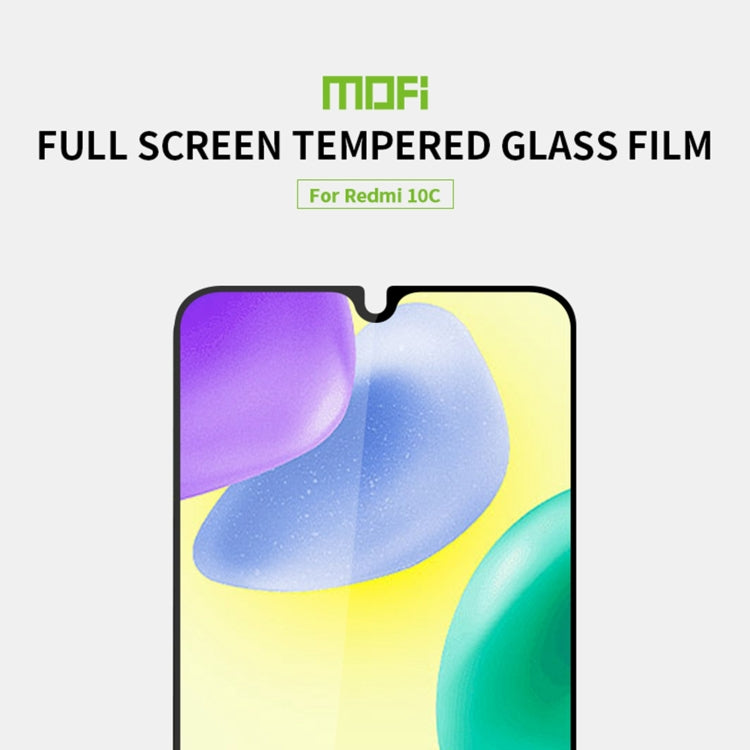 For Xiaomi Redmi 10C MOFI 9H 2.5D Full Screen Tempered Glass Film(Black) -  by MOFI | Online Shopping South Africa | PMC TechLife | Buy Now Pay Later Mobicred