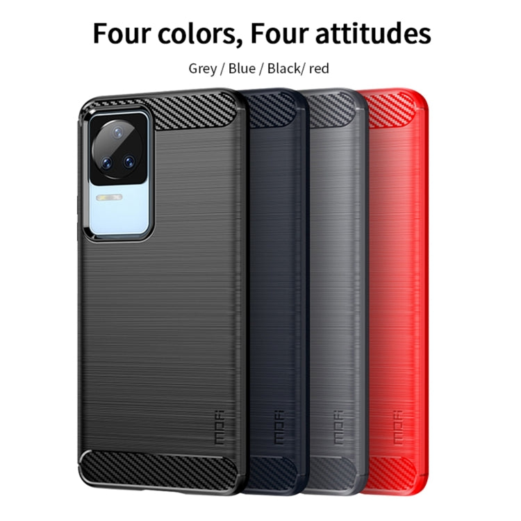 For Xiaomi Redmi K40S MOFI Gentleness Brushed Carbon Fiber Soft TPU Case(Blue) - Xiaomi Cases by MOFI | Online Shopping South Africa | PMC Jewellery