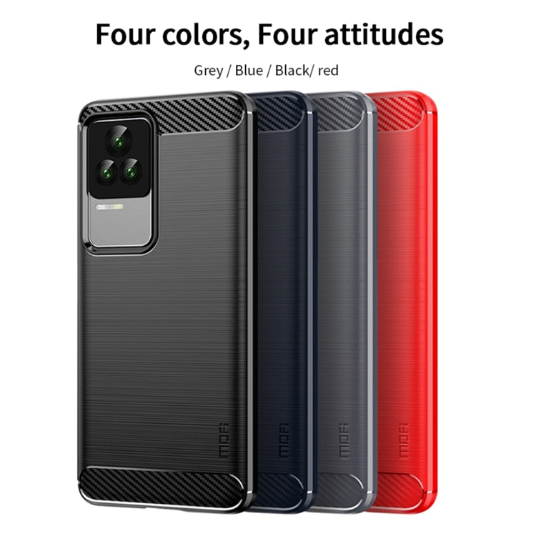 For Xiaomi Redmi K50 / K50 Pro MOFI Gentleness Brushed Carbon Fiber Soft TPU Case(Red) - Xiaomi Cases by MOFI | Online Shopping South Africa | PMC Jewellery