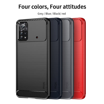 For Xiaomi Poco X4 Pro 5G MOFI Gentleness Brushed Carbon Fiber Soft TPU Case(Black) - Xiaomi Cases by MOFI | Online Shopping South Africa | PMC Jewellery | Buy Now Pay Later Mobicred