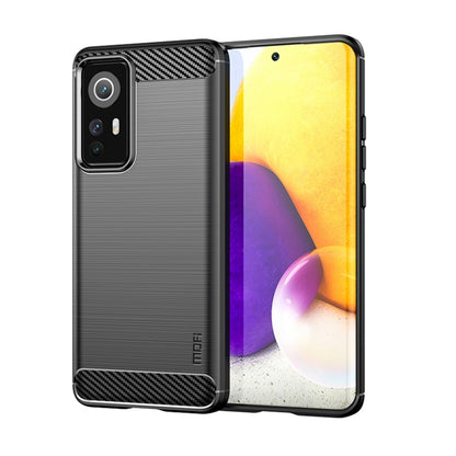 For Xiaomi 12 / 12X MOFI Gentleness Brushed Carbon Fiber Soft TPU Case(Black) - Xiaomi Cases by MOFI | Online Shopping South Africa | PMC Jewellery | Buy Now Pay Later Mobicred